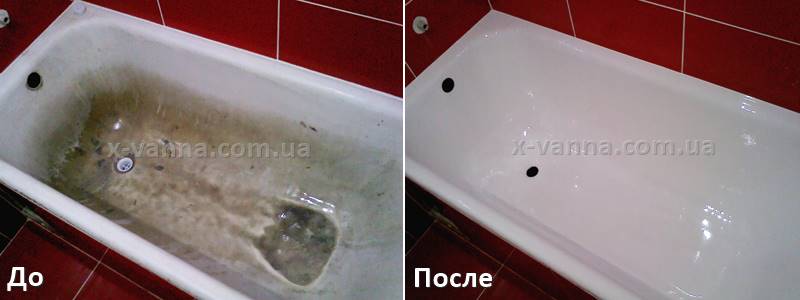 Реставрация ванн в Кременчуге. Фото До и После